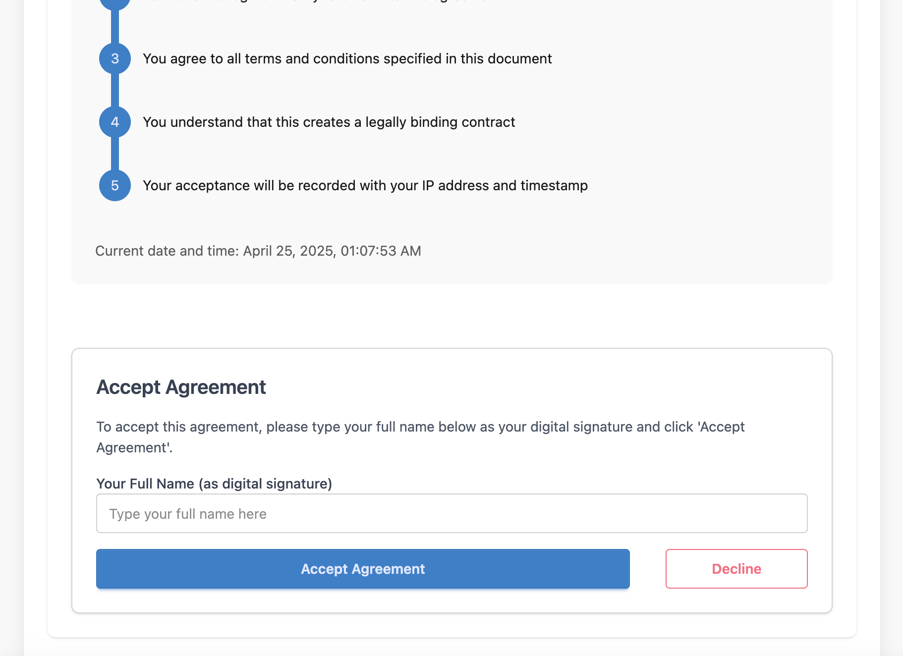 Agreement Creation